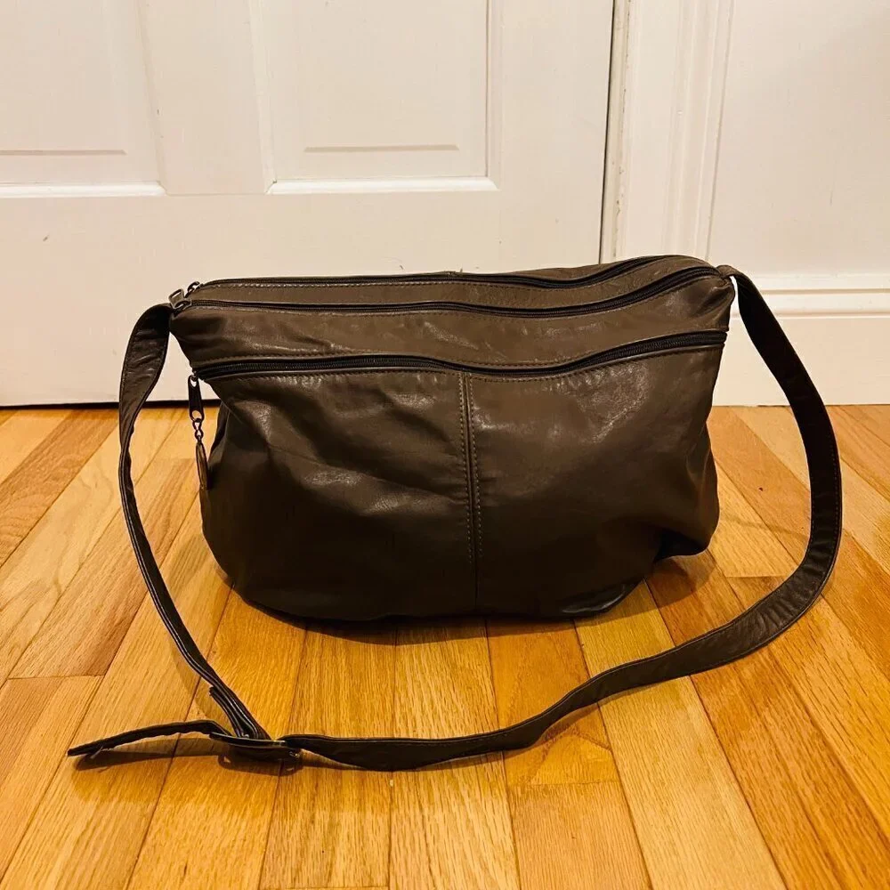 Vintage Stone Mountain Leather Shoulder Handbag Purse